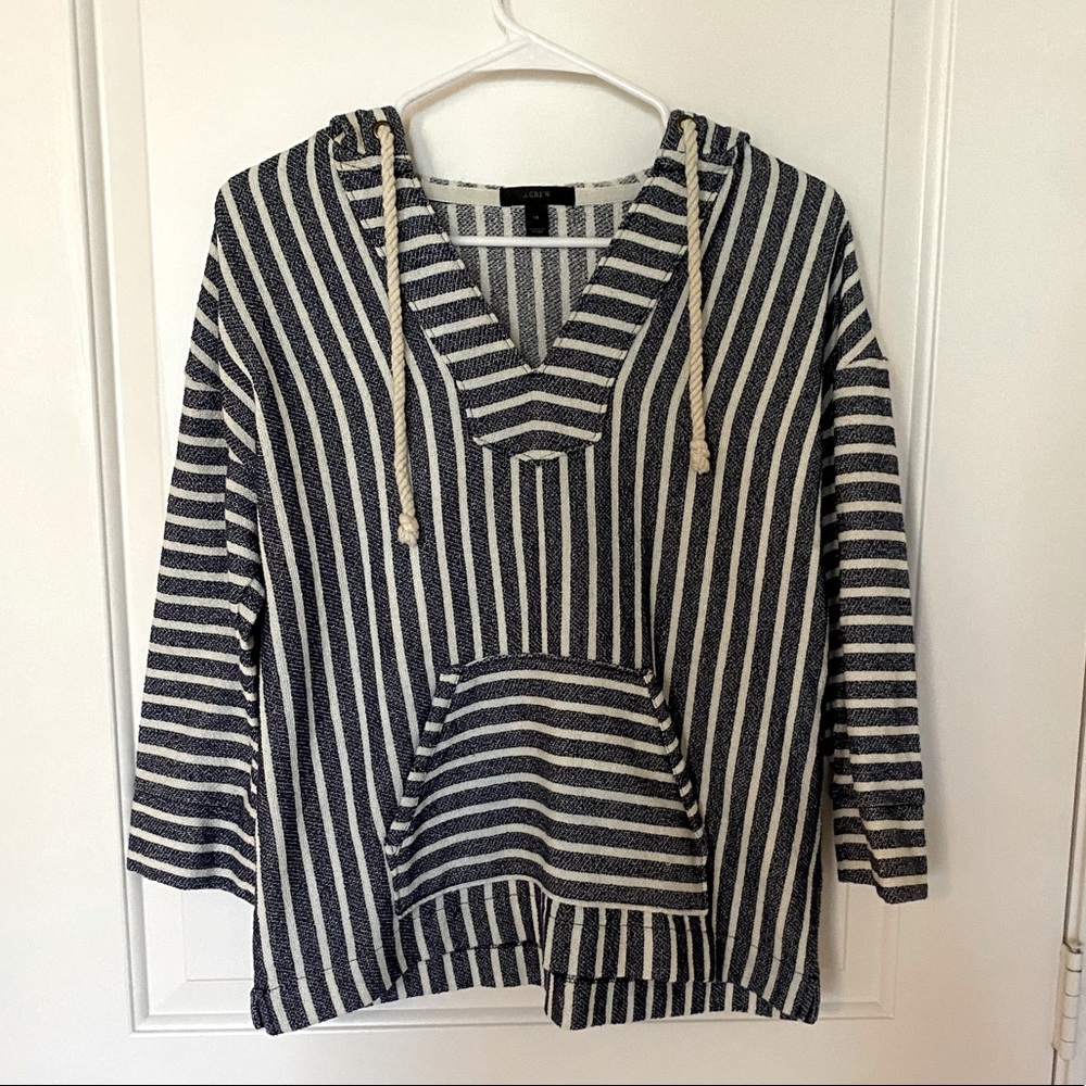 J. Crew Striped Baja Hoodie Sweatshirt